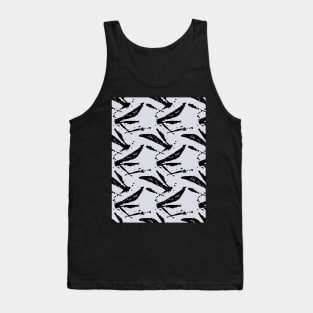 Black strokes and spots on a gray background, abstraction Tank Top